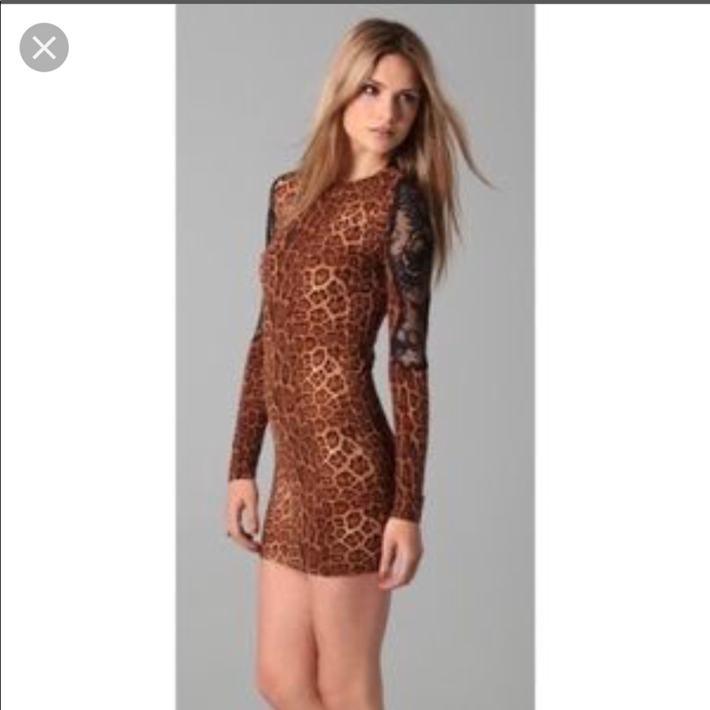 Leopard and lace dress